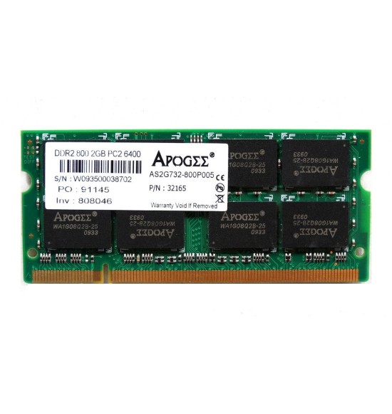 Memória 2GB DDR2 PC6400 SO-DIMM Apogee 800 MHz